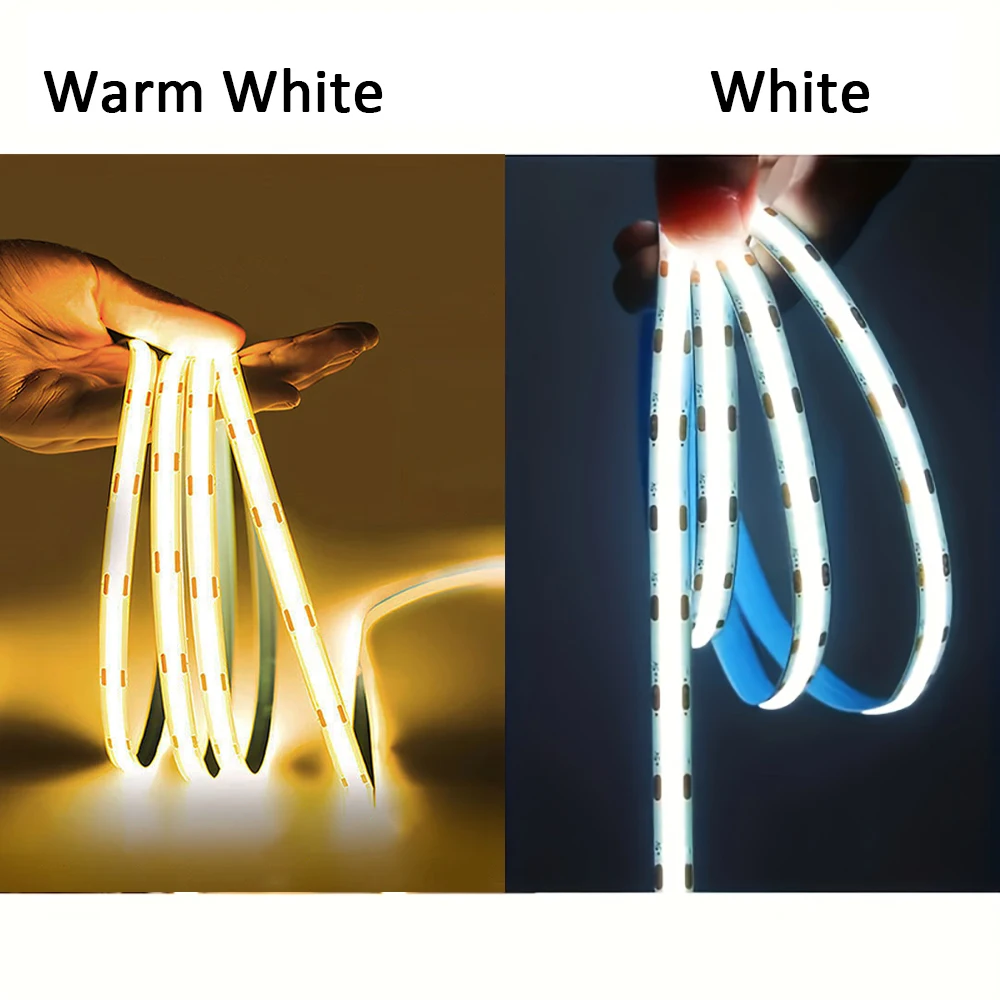 COB Led Strip Lights USB 5V Led Lights with 3 Key Dimmer Switch for Home Cabinet Dressing Table TV Mirror Backlight