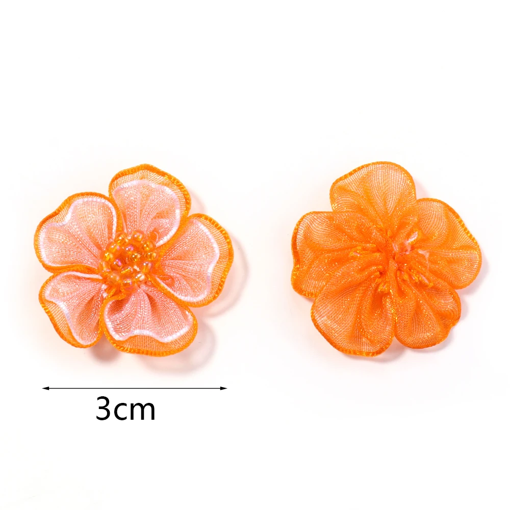 10 قطعة/الوحدة شبكة زهرة زين DIY بها بنفسك الملابس قبعة الأحذية الحرف لوازم الخياطة بقع أغطية الرأس مقاطع الشعر اكسسوارات الديكور #4