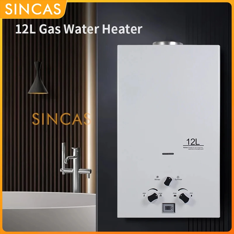 12L LPG Tankless Propane Gas Water Heater 24KW Portable Instant Hot Water Heater Boiler For Outdoor Camping With Shower Head Kit