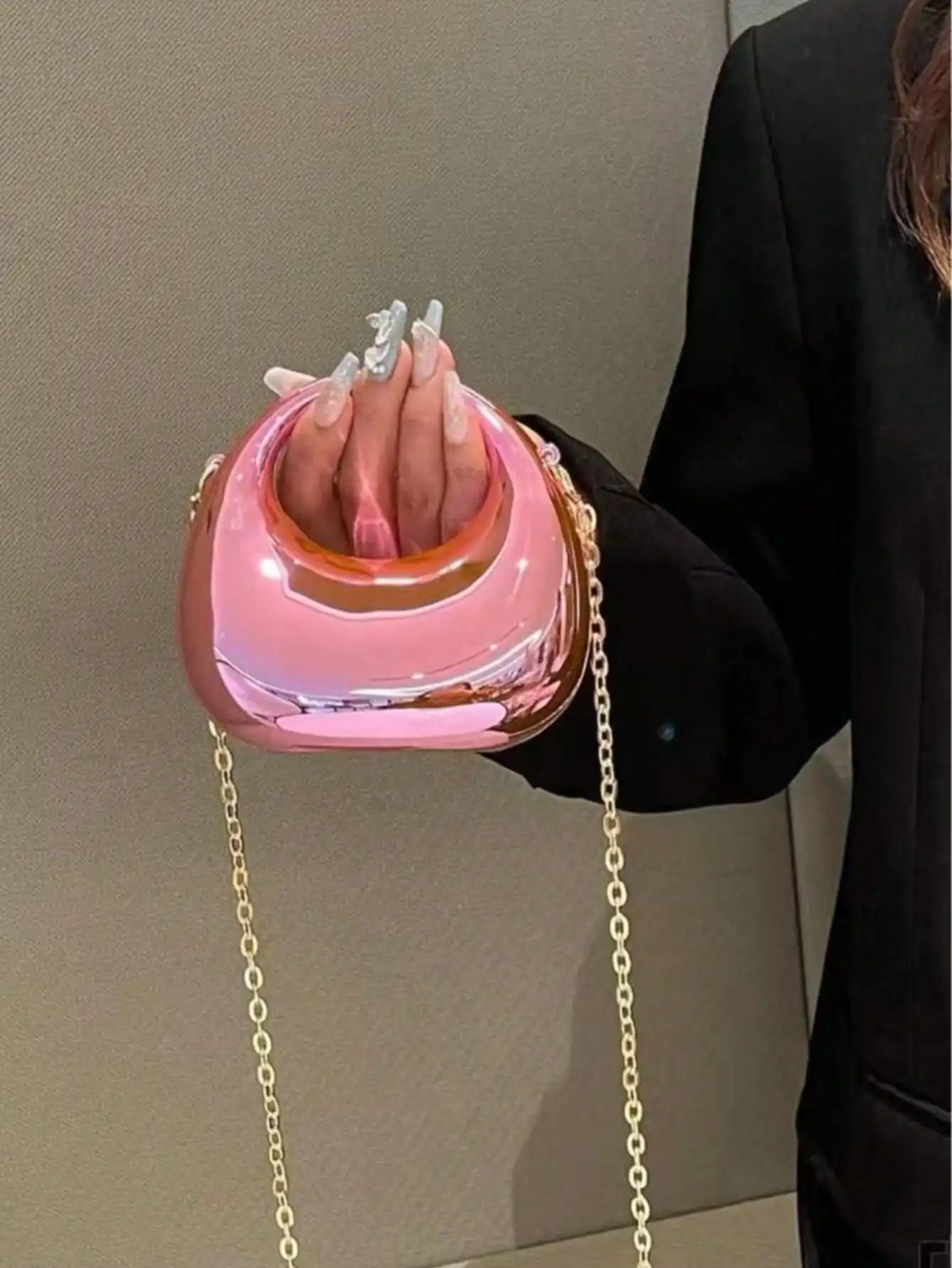 

2025 Acrylic Evening Clutch Purse For Women, Metallic Purse Evening Handbags Moon Hobo Bag, Evening Purse For Wedding Party Prom