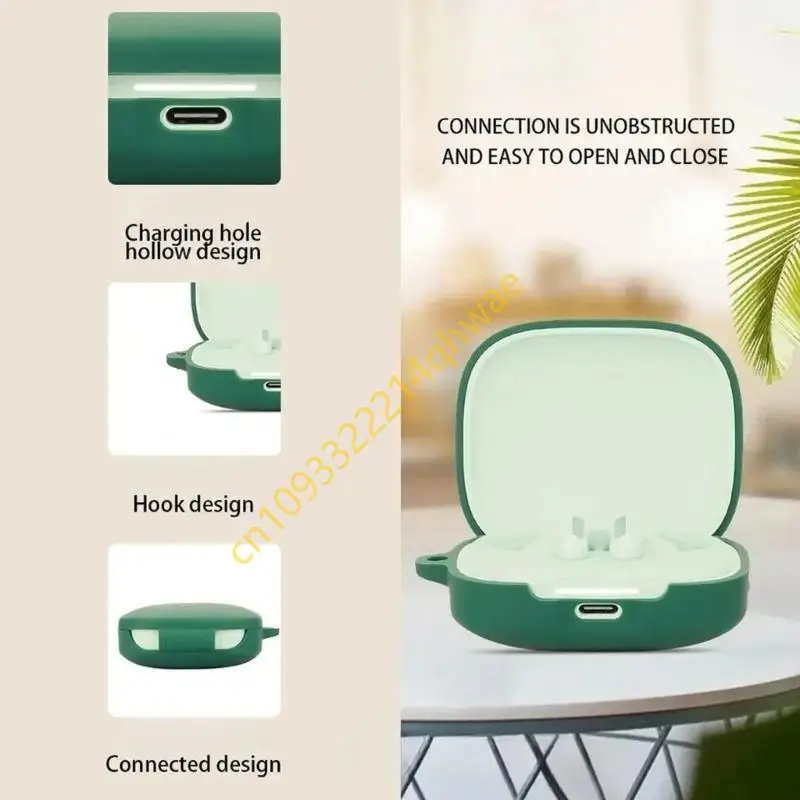 Capa protetora silicone macio para brotos 6 Caixa compactável pó com fivela pendurada com fivela pendurada com fivela