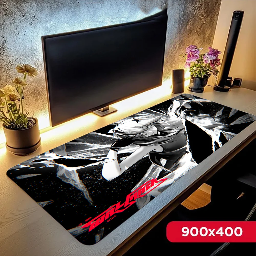 Anime Mask Girl Mouse Pad Gamer YUki Aim Mousemat Japanese Desk Mat Computer Mousepad XXL 90x40cm Keyboard Mat Big Mousepads