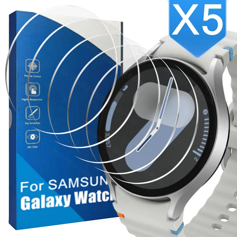 Tempered Glass Film For Samsung Galaxy Watch 7 Ultra 6 5 4 Classic Active 2 Watch 3 40/41/42/44/45/46mm Clear Screen Protector