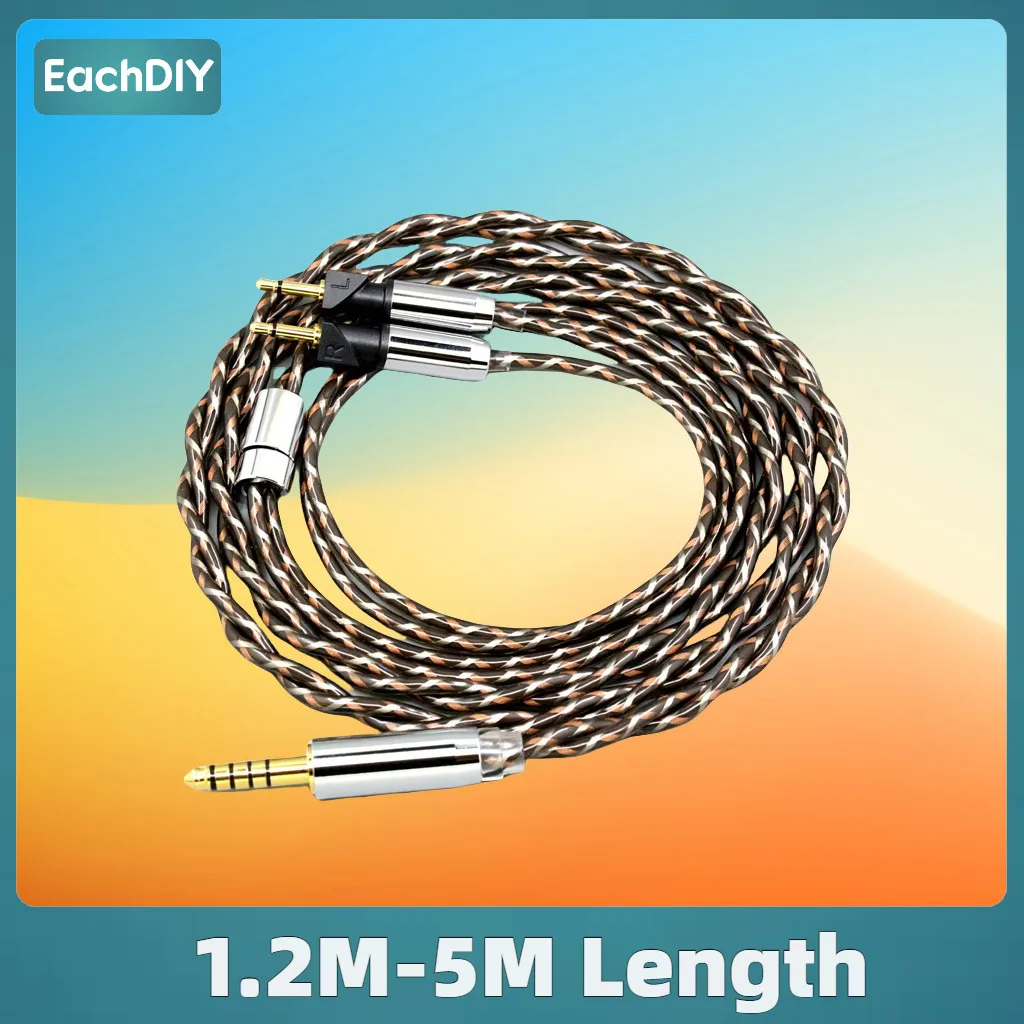 

TypeX 25AWG Earphone Cable For Abyss Diana v2 phi TC X1226lite 1:1 headphone pin Litz Shielding 7n OCC 8884