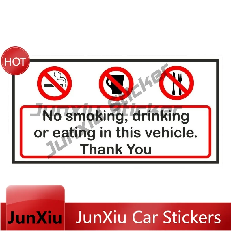 No Smoking Drinking Eating in This Vehicle Safe Stickers Car Van Lorry Taxi Various Size Stickers