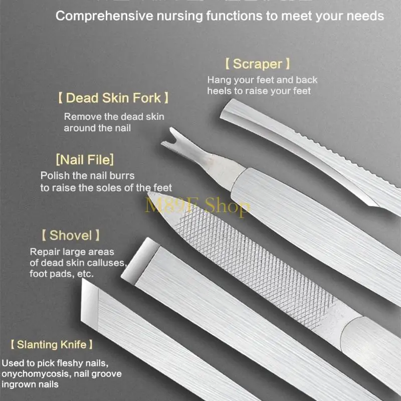 M89F Manicure Pedicure أدوات الفولاذ المقاوم للصدأ تصحيح أظوار الصعود
