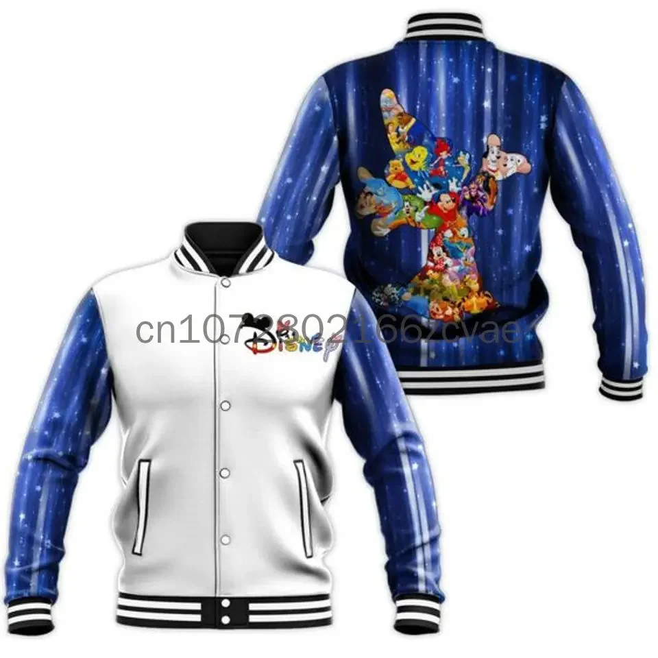 2024 New Villains Maleficent Baseball Jacket Disney Maleficent Casual Baseball Jacket Oversize Street Men\'s and Women\'s Jackets