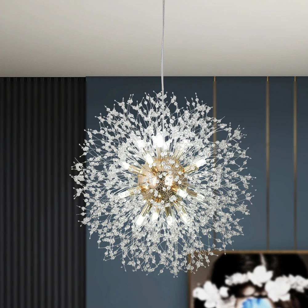 VETRULUS Modern Dandelion Lighting Pendant Lights Living Room Dining Bedroom Pendant Lights Starry Fireball Lighting Fixtures 