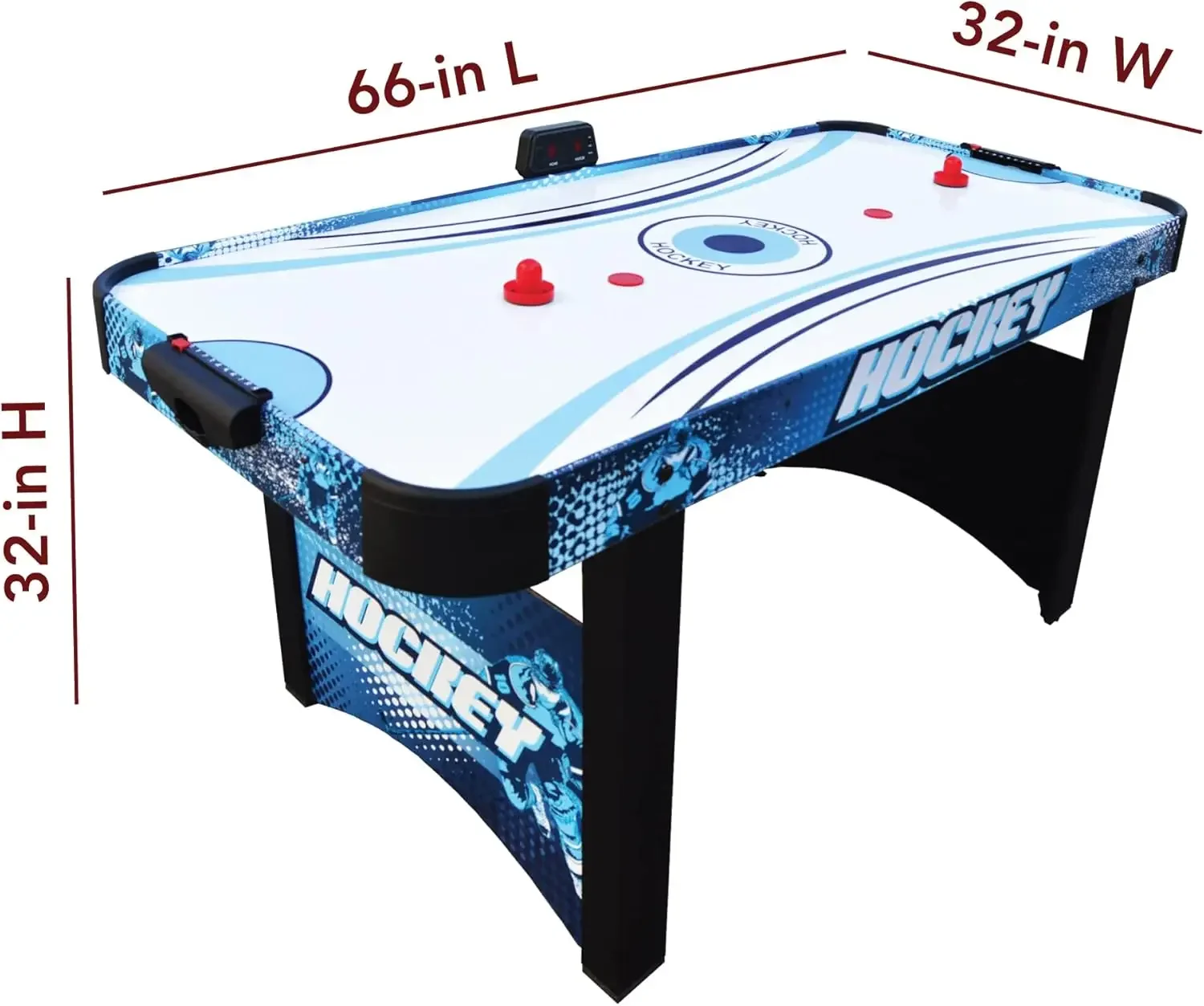 Air Hockey Table 5.5-ft for Kids with Electronic Scoring for Family Game Rooms – Blue/White