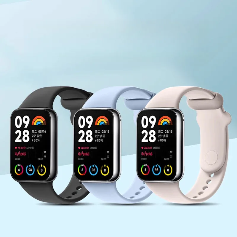 

Silicone Strap Sports Waterproof watch strap For Xiaomi Band 8Pro/9Pro Official compatible with the same product for redmi 4 5