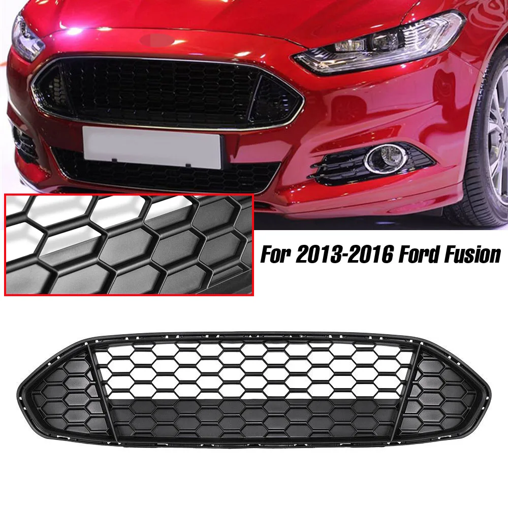 Honeycomb Car Front Bumper Radiator Grille Mesh Center Racing Grills For Ford Fusion Mondeo 2013-2016 Air Intake Grille Cover