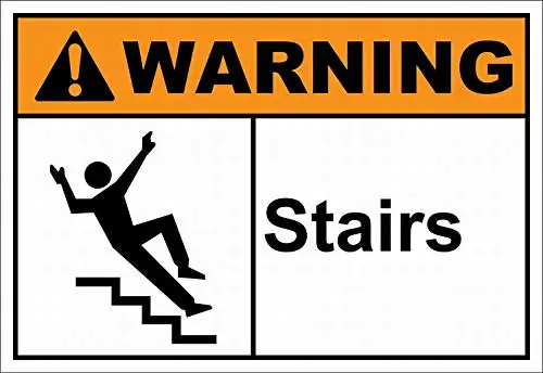 Fsdva Treppenwarnung OSHA/ANSI Sicherheitsschild Blechschild
