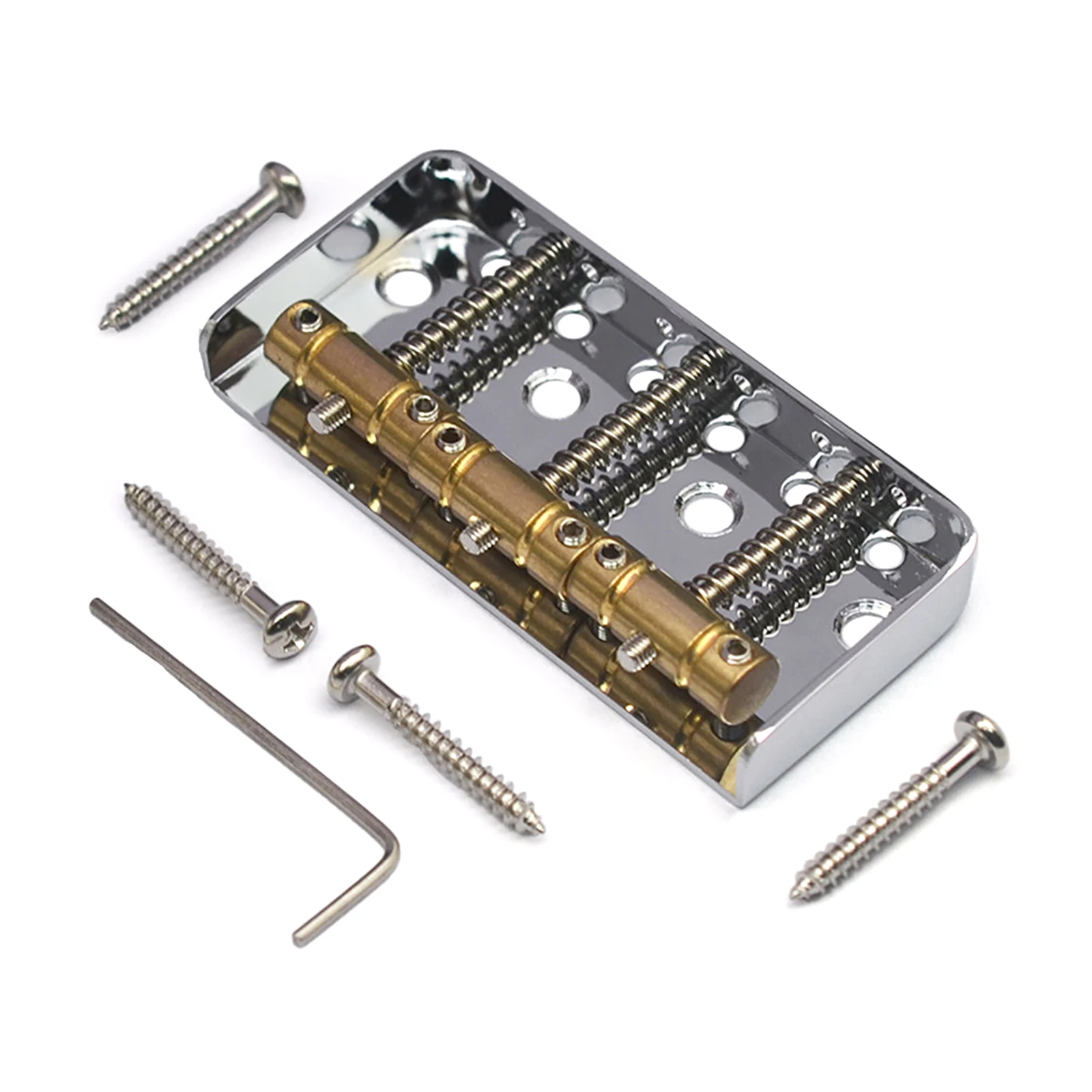 عالية الجودة النحاس معدن 6 سلاسل قصيرة جسر المذيع النحاس 3 السروج مع السروج النحاسية للجيتار الكهربائي Tele