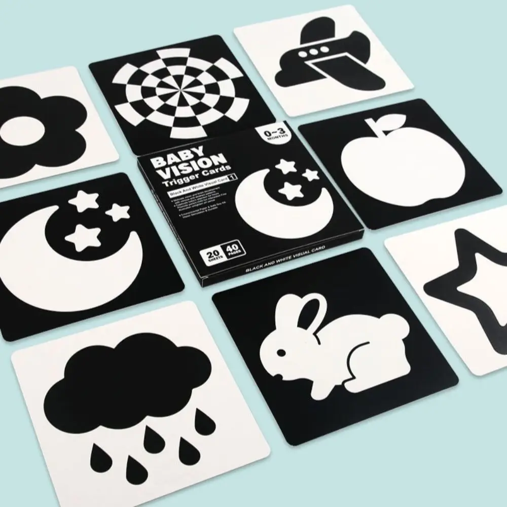Kontrastreiche visuelle Stimulationskarte für Kleinkinder, Kognition, Farblernen, Baby Vision, Tigger-Karten, logisches Denktraining