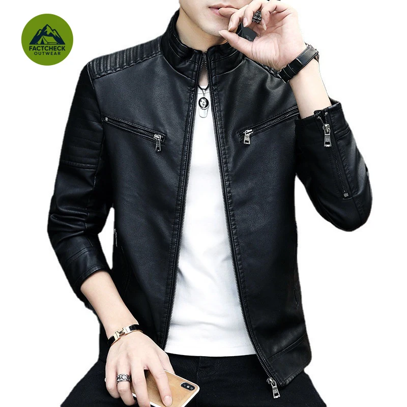 Picture 6: FACTCHECK EU US Size Luxury Quality PU Jacket Autumn Winter Stand Collar Flight Motorcycle Leather Jacket