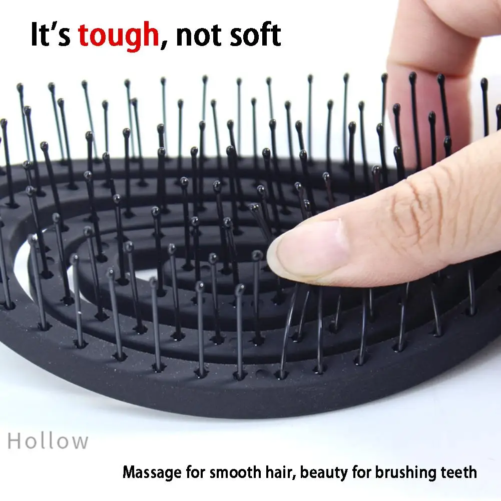 Hollow Back Comb Oval Comb Circular Bead Head Non-skin Curved Row Comb Household Multi-functional Wet Dry Dual-Use Hair Comb