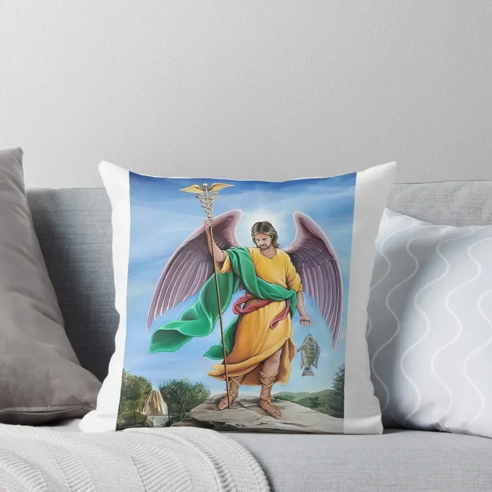 

Archangel Saint Raphael Throw Pillow Couch Pillows Cushion Covers For Living Room Decorative pillow case Plaid Sofa pillow