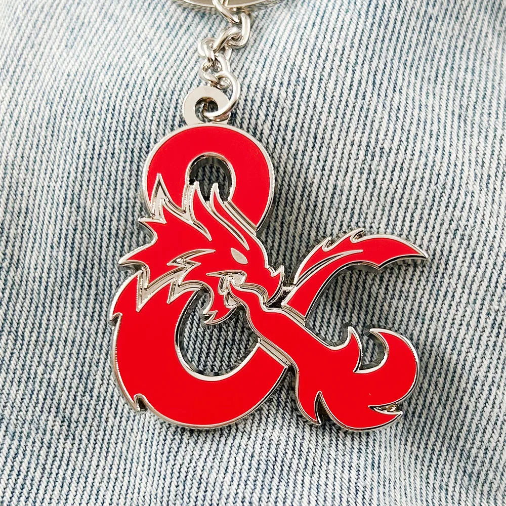 DnD Dragon Logo Keychain RPG Game Peripheral Key Ring Gamer Collect Souvenirs Pendant view 4