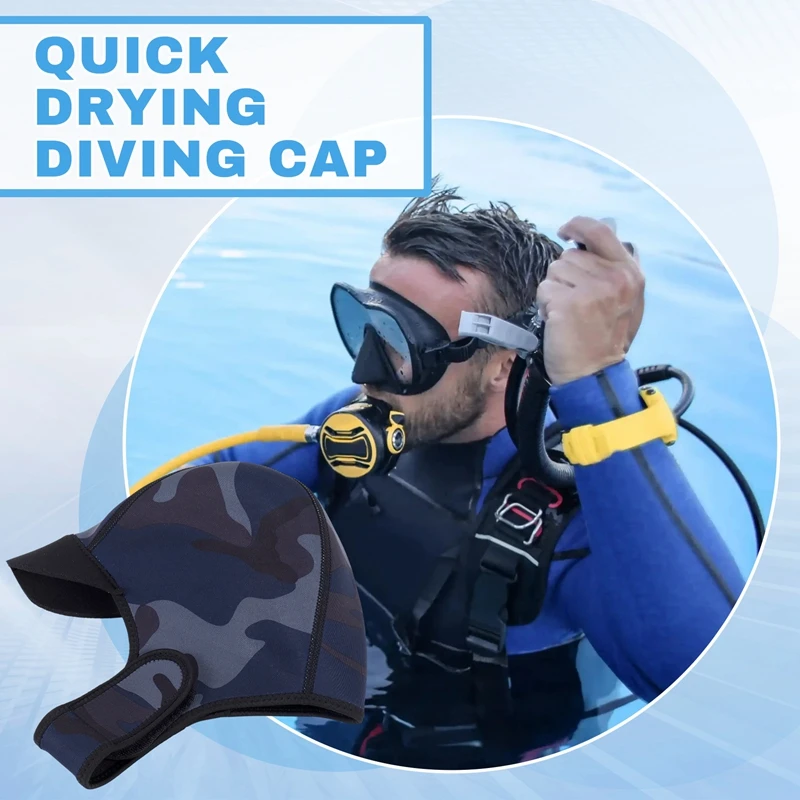 Picture 6: 2MM Neoprene Surf Beanie Swim Cap With Chin Strap Adjustable Quick-Drying Diving Cap For Swimming Surfing