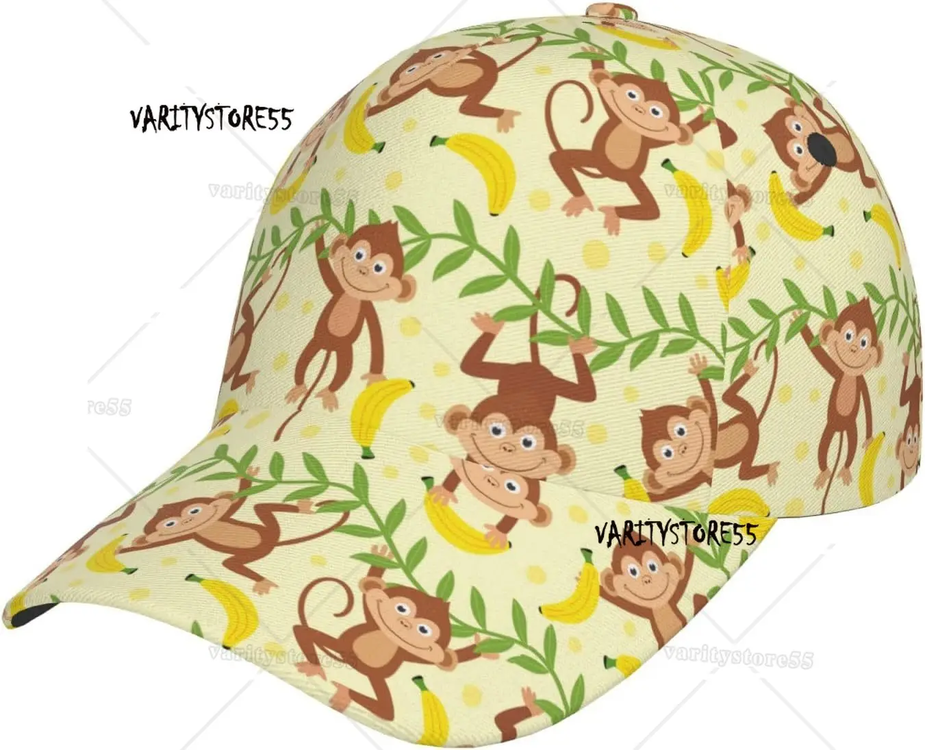 Monkey Snapback Cap Cute Monkey Baseball Hats Sun Hat Adjustable Cute Trucker hat for Women Men