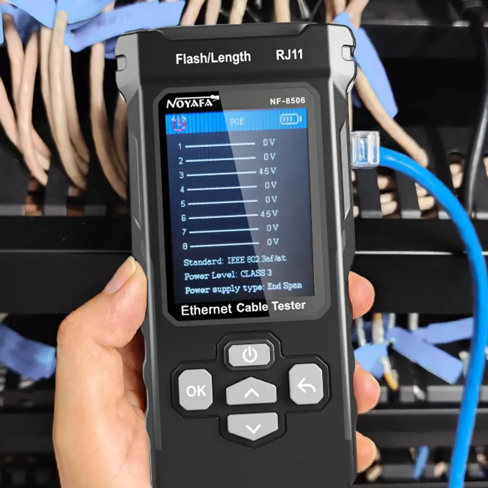 Network Cable Detector Advanced Network Cable Tester with Color Screen Multifunctional Ncv Poe Ping Ip Scan for Network