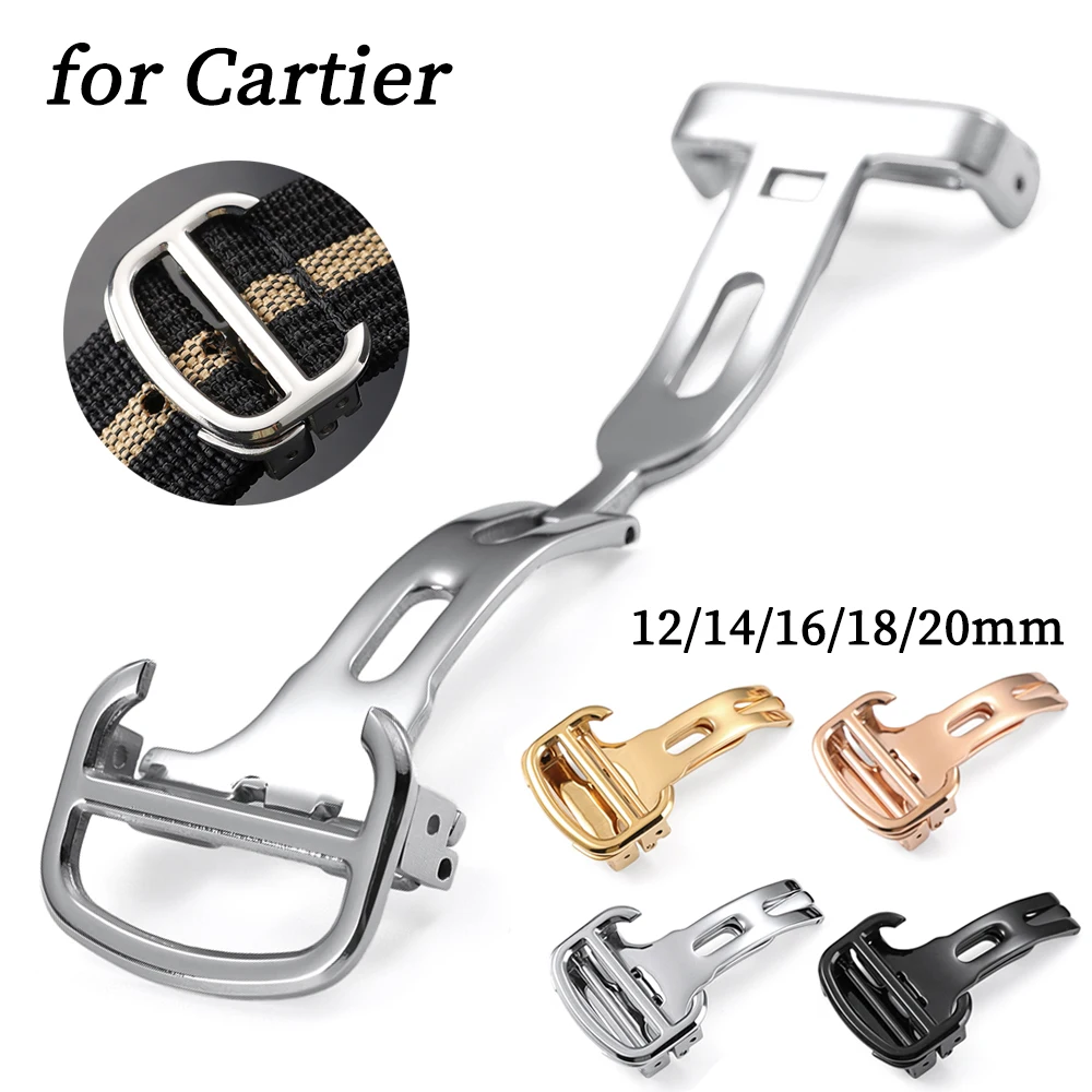 Stainless Steel Watch Buckle for Cartier Blue Balloon Metal Button 12mm 14mm 16mm 18mm 20mm Watchband Folding Clasp Accessories