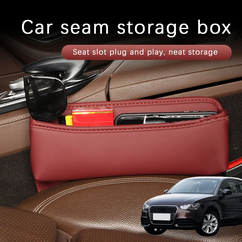 

Car Seat Gap Storage Box Driver Front Auto Seat Gap Filler Organizer Wallet Keys Card Storage Box For Audi A1