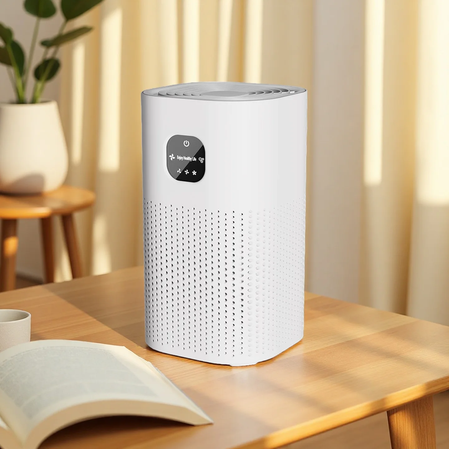 High-Performance Negative Ion Air Purifier for Quiet Air Cleaning Removing Formaldehyde Odors and Smoke in Bedrooms Shops Study
