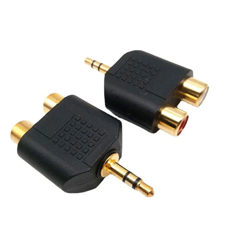 Gold Plated 3.5mm Male To Red And White 2rca Female Audio Adapter Dual Channel Connector Adapter Converter 1 To 2 Plugs B4