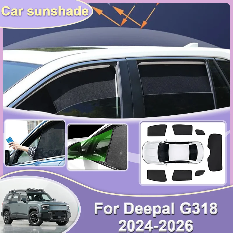

Auto Mesh Sunshades For Deepal G318 Car Accessories 2024-2026 2025 Sun Visor Windshield Window Covers Sun Protection Accessory