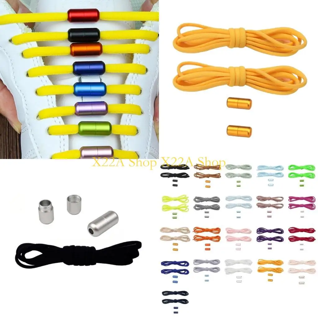 Unique Creative No Tie Elastic Shoelace with Metal Aglets for Easy Slipping On Sneakers