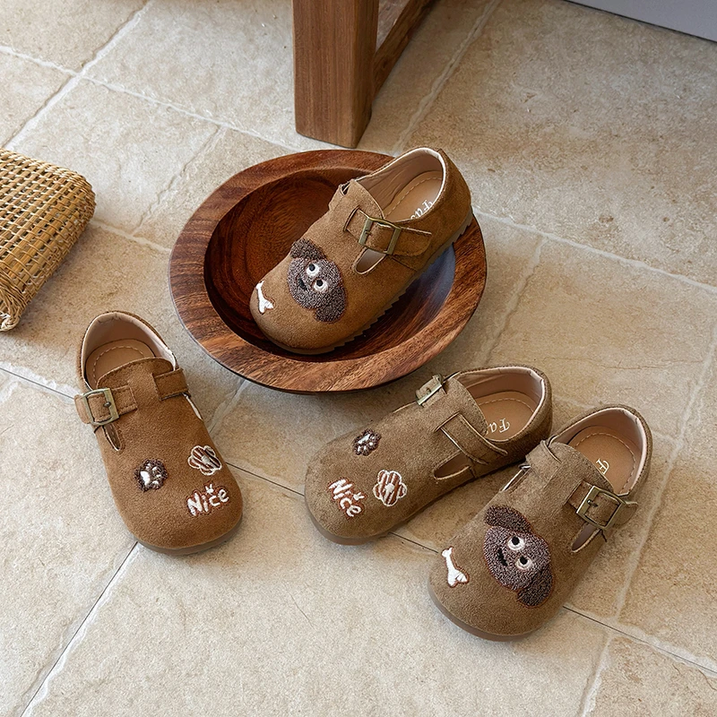 

2026 New Autumn Baby Shoes Leather Cute Cartoon Toddler Girls Princess Shoes Barefoot Shoes Party Soft Sole Fashion Kids Shoes