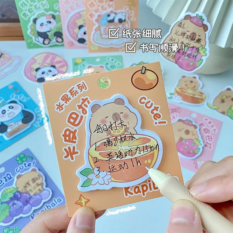 20pcs Panda Note Cute Cartoon Capybara Student Office Note Sticker Ins Style