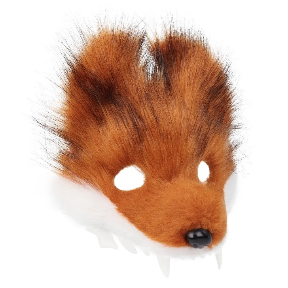 New Faux Fur Fox Mask Furry Ears Fox Nose Animal Mask Animal Soft Texture Furry Mask Halloween Party