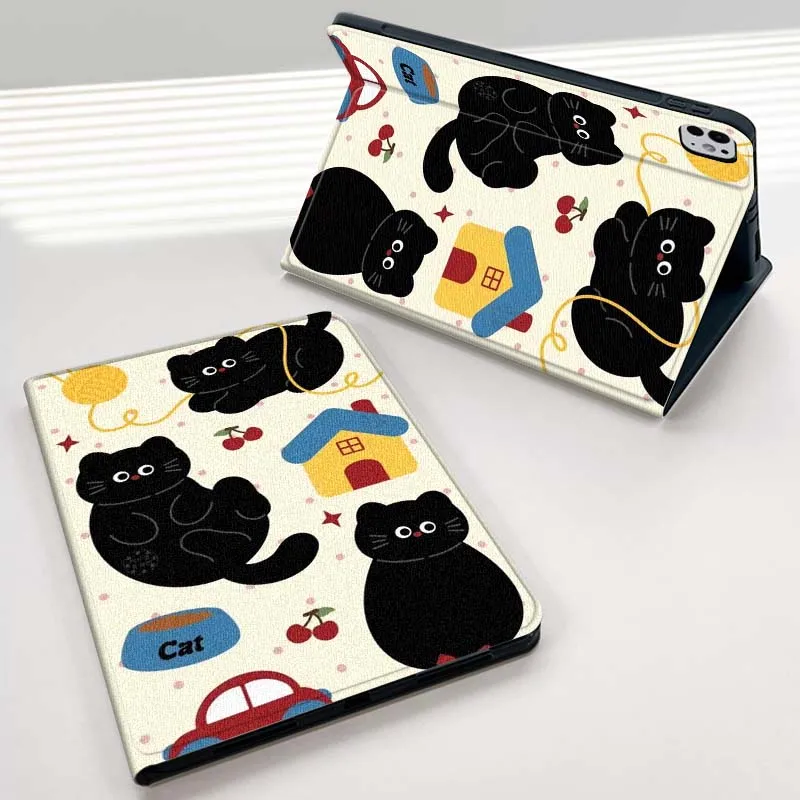 

Black Cat Collage Art Pattern For iPad mini Air 1 2 3 4 5 6 7 6th 7th 9 11 13 M3 M2 gen 7.9 8.3 10.9 Inch 2025 Tablet Case