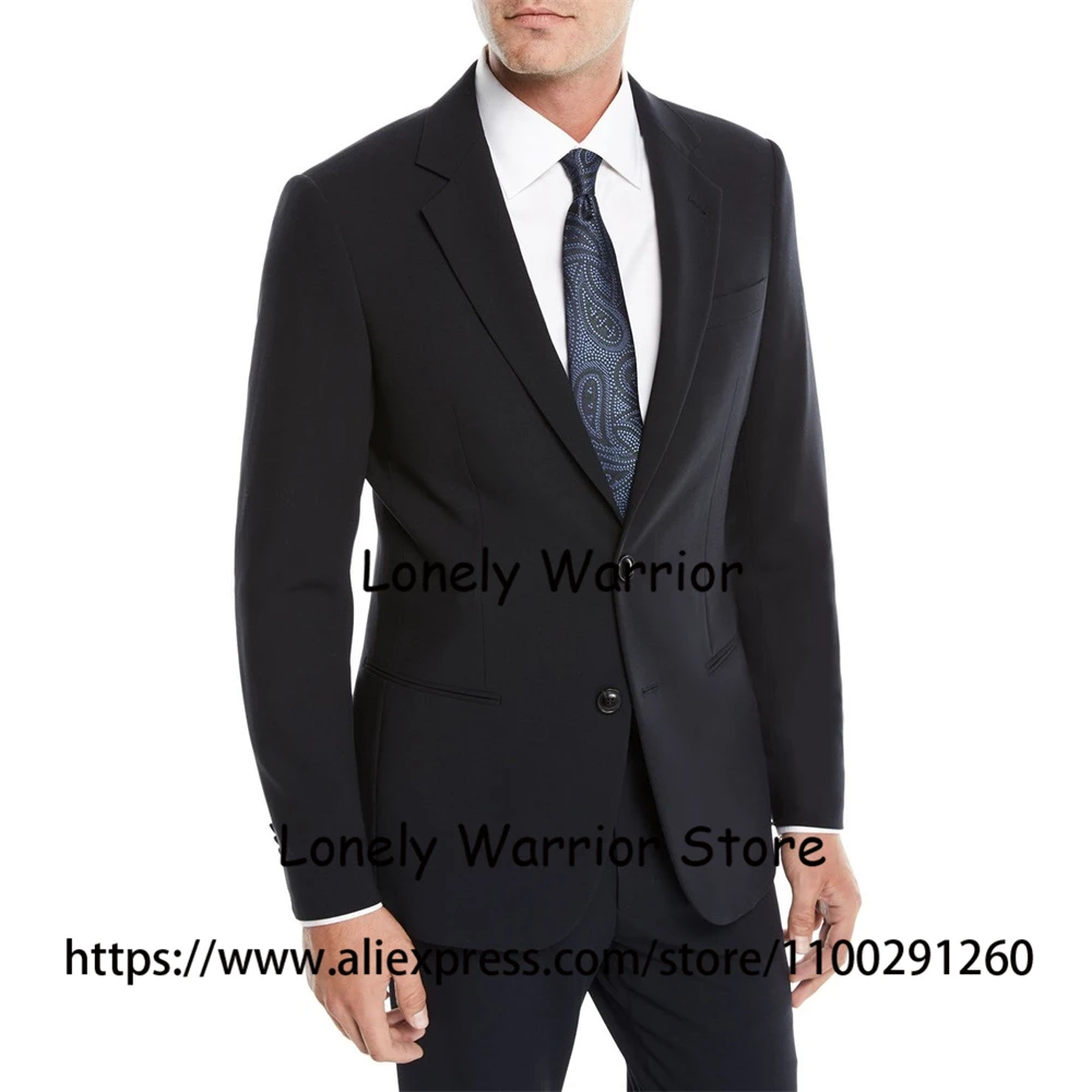 

Fashion Black Mens Suit Notched Lapel Business Blazer Slim Fit Daily 2 Piece Set Jacket Pants Wedding Groom Tuxedo Costume Homme