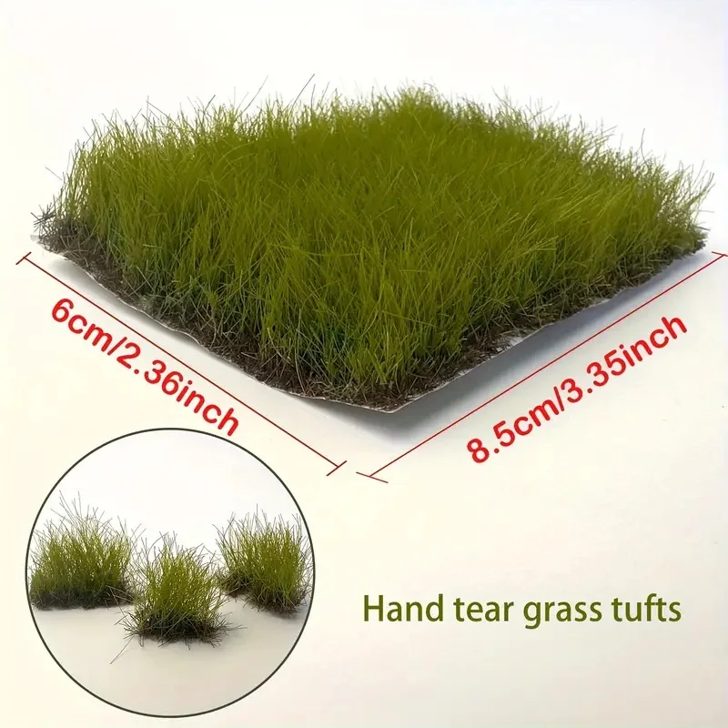 1/32-1/64 Scale ไม่สม่ําเสมอมือฉีกขาดหญ้า ClustersRealistic Terrain ชุด Faux Moss สําหรับ HO N 3D การสร้างแบบจําลองฉากรถไฟ