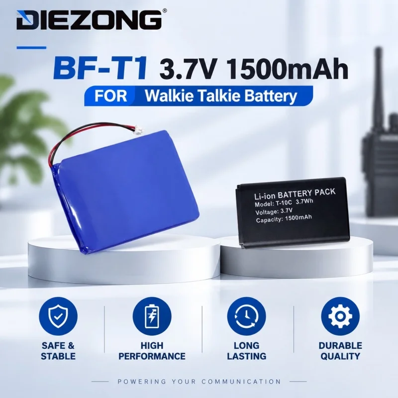 BF-T1 Walkie Talkie Battery 3.7V BAOFENG Old/New 1500mAh Rechargerable Li-ion  Battery T1 Mini Two Way Radio Accessories