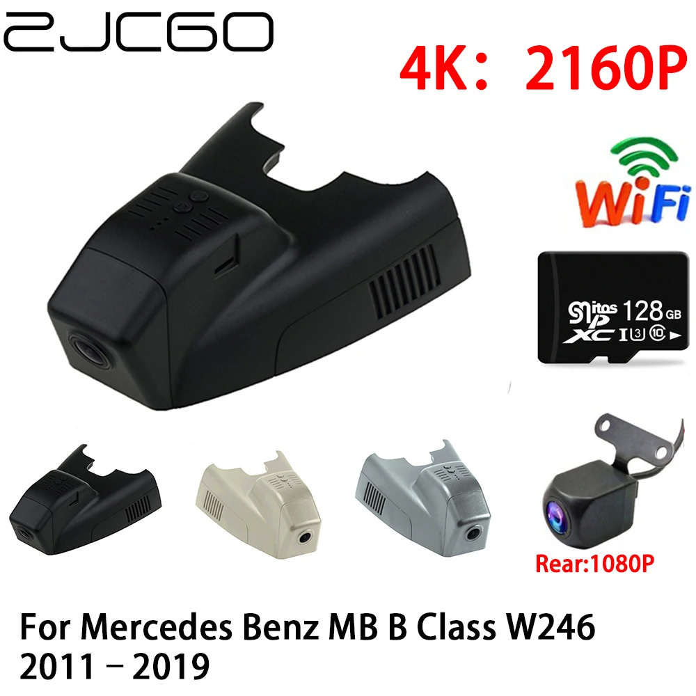 

ZJCGO 2K 4K Car DVR Dash Cam Wifi Front Rear Camera 2 Lens 24h Parking Monitor for Mercedes Benz MB B Class W246 2011–2019