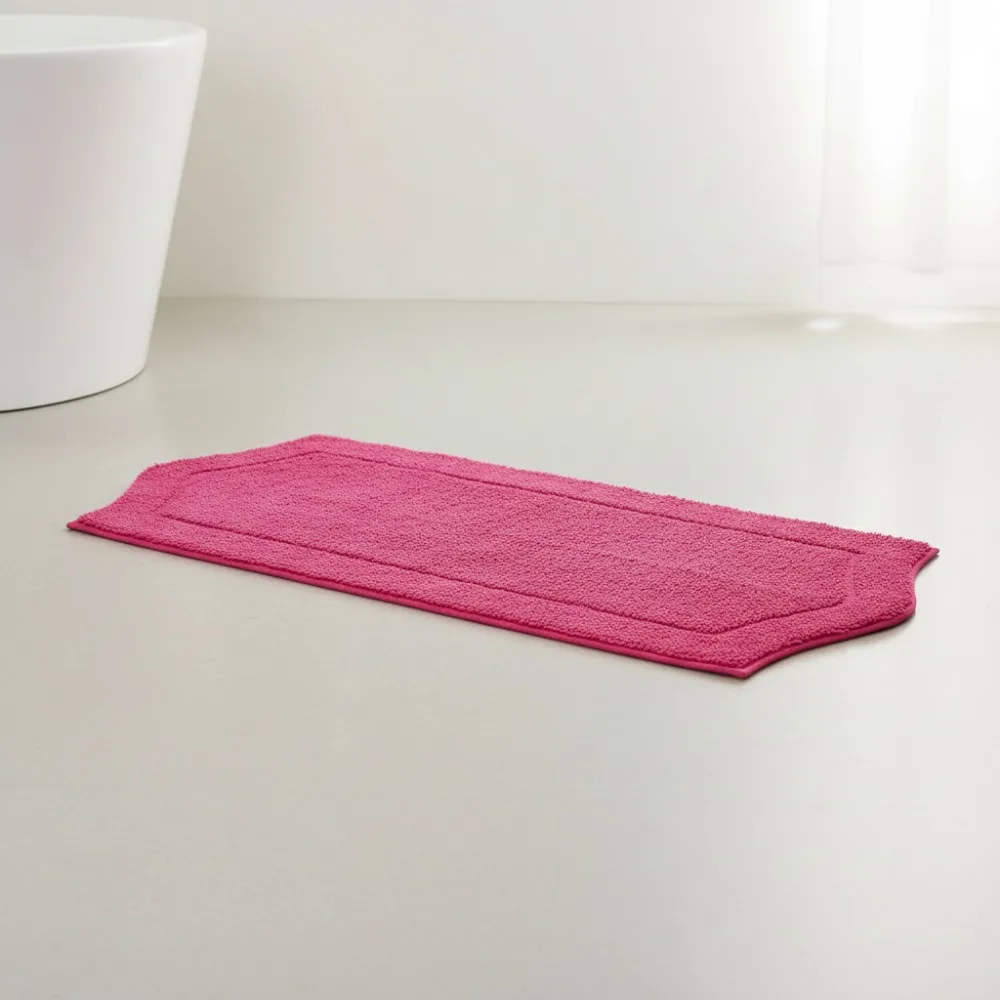 

Extra Soft 100% Cotton Bath Rug Runner, Non-Slip Plush Carpet Mat for Bathroom, 22x60 Inch Hot Pink