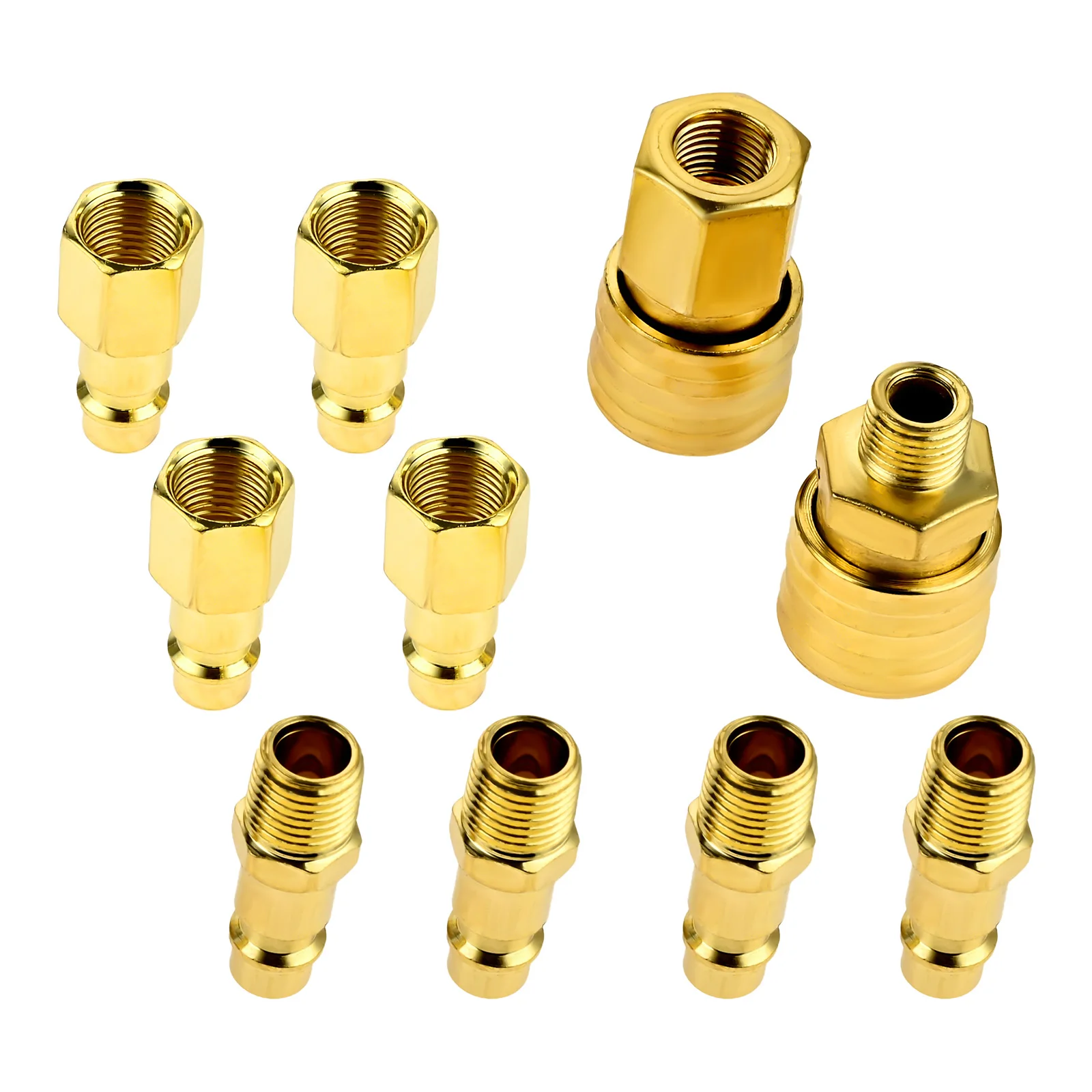 10Pcs Euro Air Compressed Coupling 1/4 Inch BSP Quick Adapter for Hoses Coupling Plug Air Line Hose Compressor Fitting Couplings