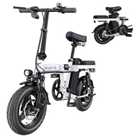 Electric Bike ENGWE T14 Folding Bicycle 14 inch Mountain Tire 350W 48V10AH Remote Battery Spring Shock Asorber E-Bike