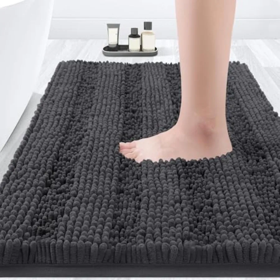 Striped Grey Bathroom Rug Mat 32