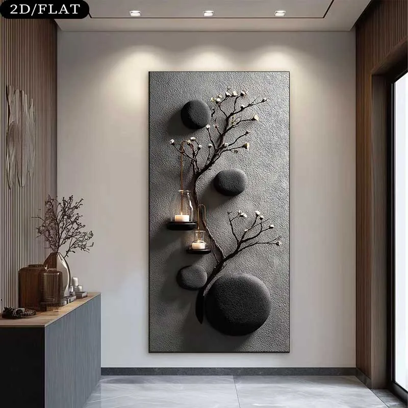 

2D Flat, Large Frameless Modern Home Decor Painting Canvas Art Prints for Living Room Bedroom Realistic Mural Design Posters
