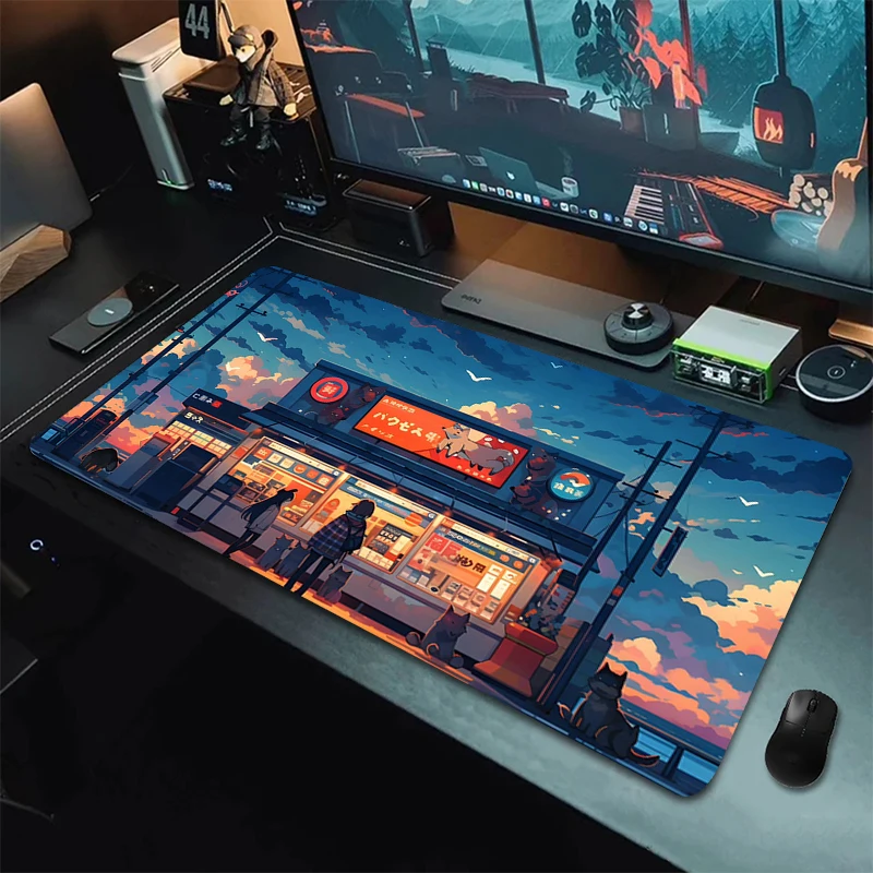 Computer Mouse Pad Gamer Japan Aesthetics Desk Mat Office Accessories Pc Cabinet Mousepad Keyboard Gaming Mats Xxl Large Mause