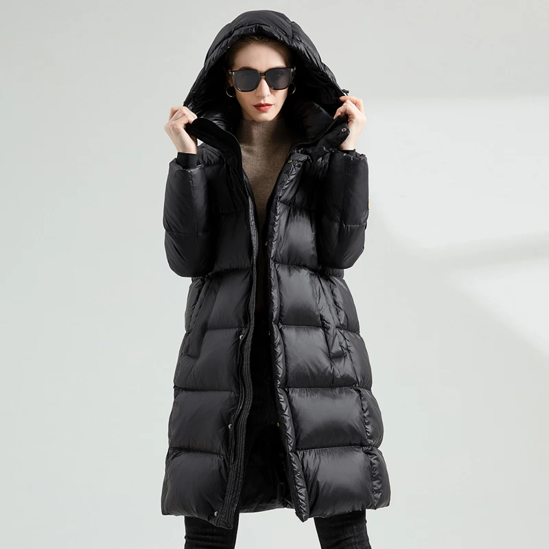 2023 New Winter Down Coats Women Warm Thick Long Puffer Jacket Female Portable Unisex Outerwear Lady Hooded Down Parka For Women