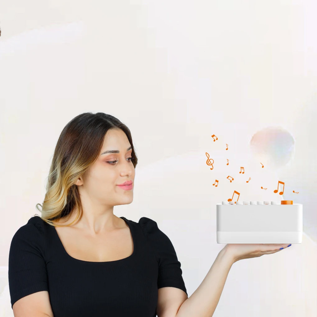 

White Noise Sleep Sound Machine DIY Smart Sleep Aid Speaker RGB Color Night Light Bluetooth Speaker With 8 Nature Sounds