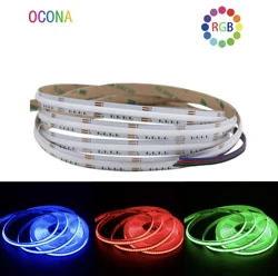 24V RGB COB LED Strip Light 672 LEDs/m Flexible Dotless Colorful FOB LED Tape Light Bar for Party TV Backlight Home Decor Ribbon