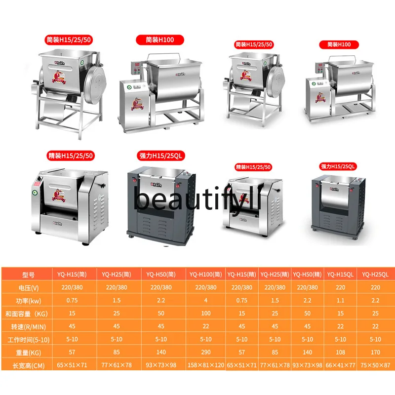 Profesjonalny poziomy mikser do ciasta z twardą obudową, mocny, elektryczny, o dużej pojemności.