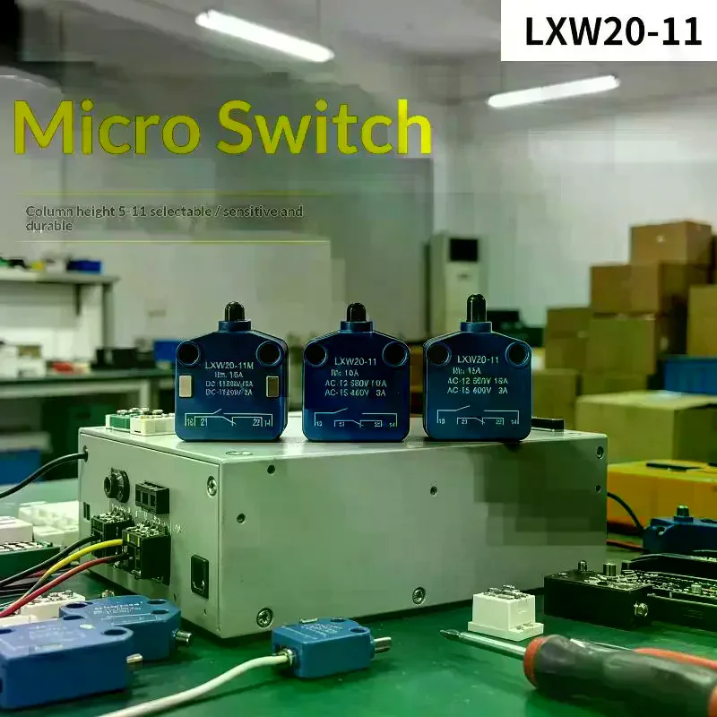 LXW20-11/M Limit Switch Stroke PUSH Slug Column Micro Travel Silver Contact Blue 16A 1NO 1NC